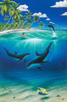 Dreaming of Paradise Wyland and Dan Mackin Lithograph Print Wyland Hand Signed and Numbered