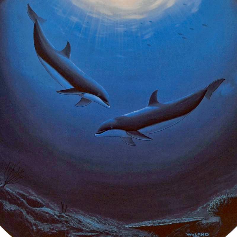 Innocent Age Dolphin Serenity Wyland Lithograph Print Artist Hand Signed and Numbered