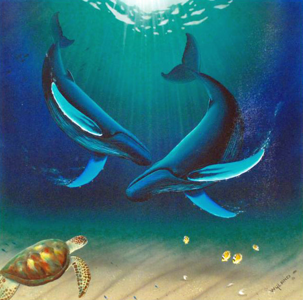 In the Company of Whales Wyland Canvas Giclée Print Artist Hand Signed and Numbered