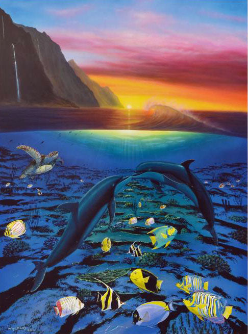 Kiss for the Sea Wyland Lithograph Print Artist Hand Signed and Numbered