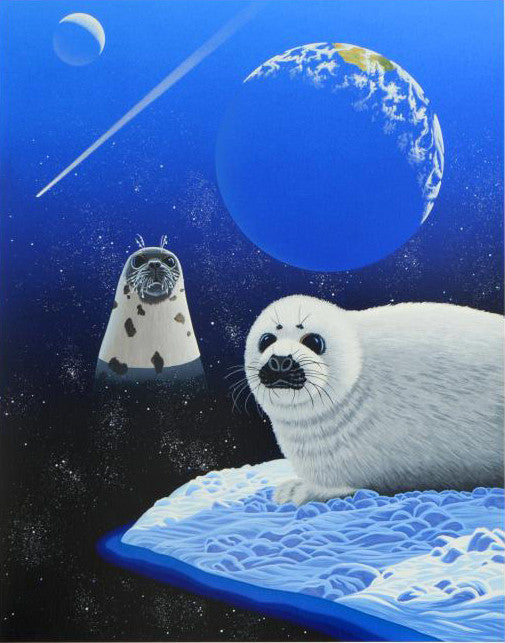 Our Home Too IV Seals William Schimmel Serigraph Print Artist Hand Signed and Numbered