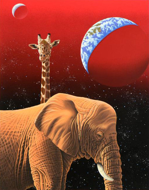 Our Home Too I Elephants William Schimmel Fine Art Serigraph Print Artist Hand Signed and Numbered