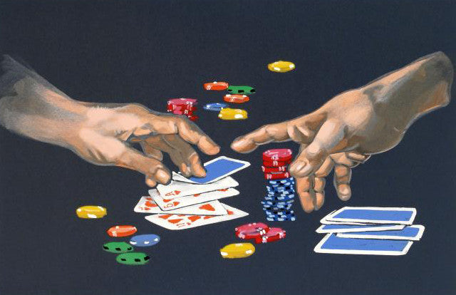 First Gamble Waldemar Swierzy Lithograph Deckle Edge Paper Print Artist Hand Signed and Numbered