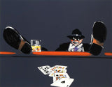 Royal Flush Waldemar Swierzy Lithograph Deckle Edge Paper Print Artist Hand Signed and Numbered