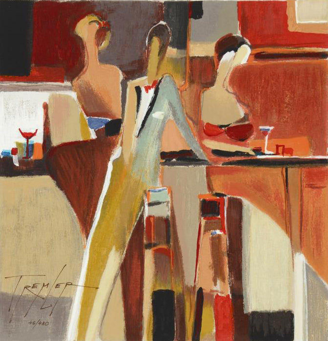 Metro Bar Yuri Tremler Serigraph Print Artist Hand Signed and Numbered