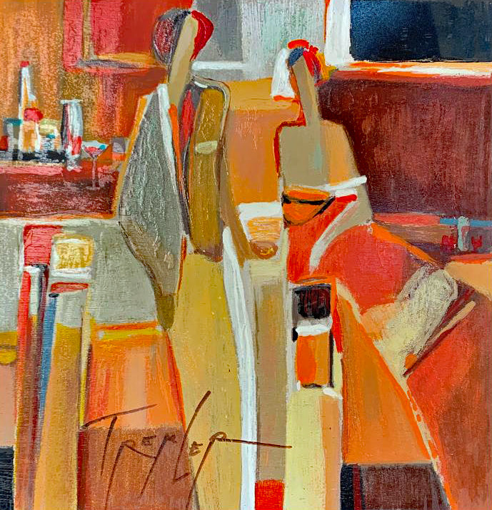 Untitled Yuri Tremler Serigraph on Wood Panel Artist Hand Signed and Numbered