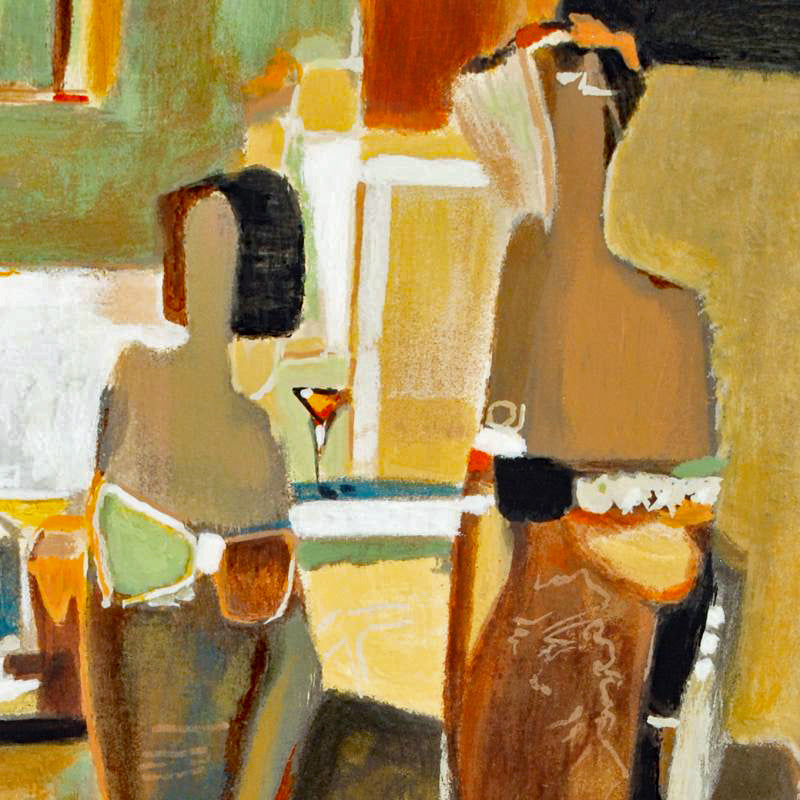 Bar Scene II Yuri Tremler Serigraph Print Artist Hand Signed and Numbered