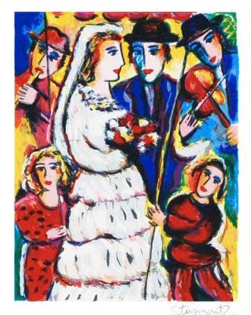 Music at the Wedding Zamy Steynovitz Serigraph Print Artist Hand Signed and Numbered
