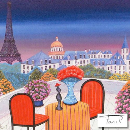 Terrace in the VII Fanch Ledan Canvas Giclée Print Artist Hand Signed and Numbered