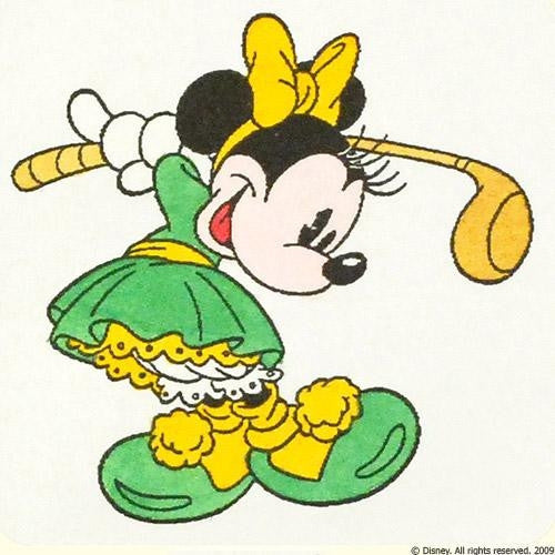Minnie Mouse Golfing Disney Studios Hand Tinted Color Etching Numbered
