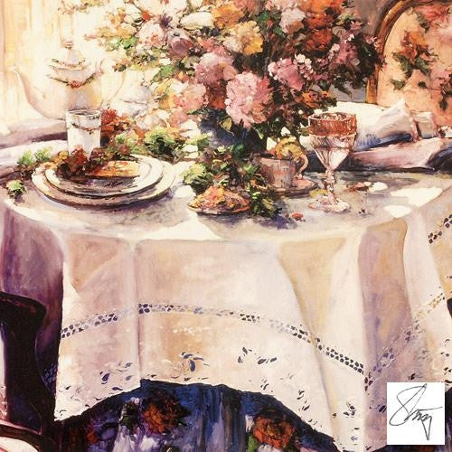 Tea and Romance Stephen Shortridge Artist Proof Canvas Lithograph Print Artist Hand Signed and AP Numbered