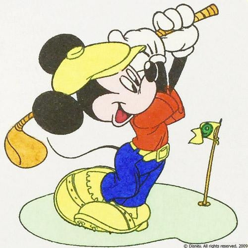 Disney Studios Mickey Mouse Golfing Hand Tinted Color Etching Numbered
