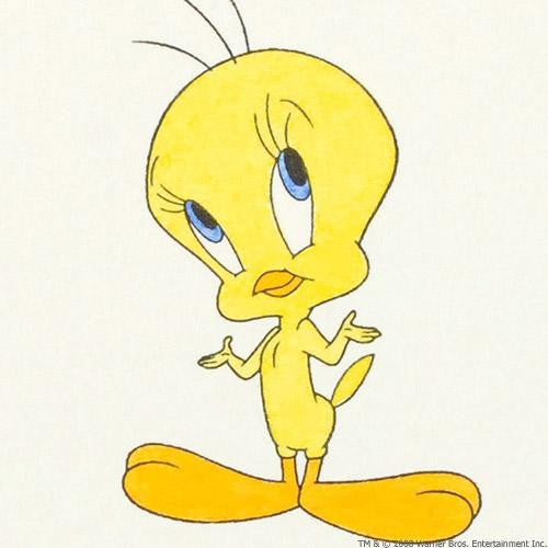 Tweety Bird Warner Bros Looney Tunes Hand Tinted Color Etching