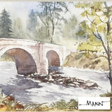 Potarch Bridge Martin Goode Original Watercolor Painting Artist Hand Signed Framed