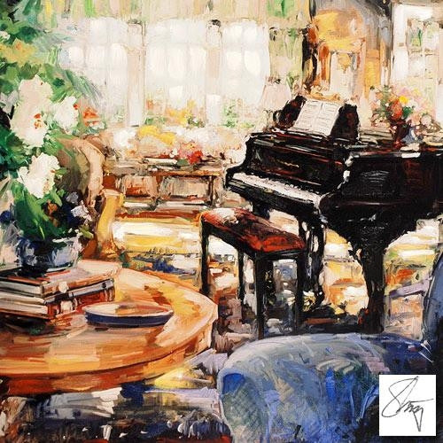Blue Adante Stephen Shortridge Hand Embellished Artist Proof Canvas Giclée Print Artist Hand Signed and AP Numbered
