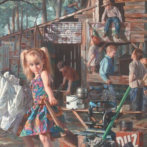 The Clubhouse Bob Byerley Hand Embellished Giclée Print on Stretched Canvas Artist Hand Signed and Numbered
