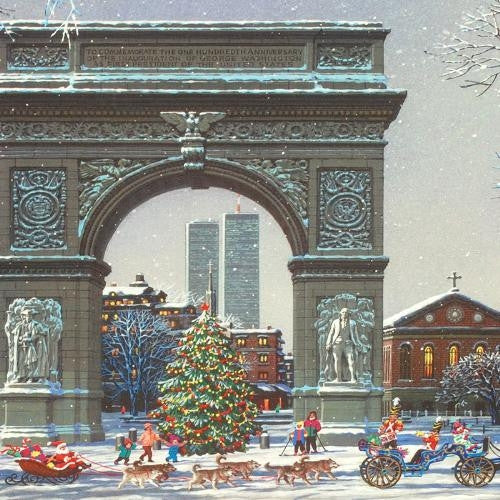 Washington Square Park Alexander Chen Mixed Media Canvas Print Artist Hand Signed and Numbered