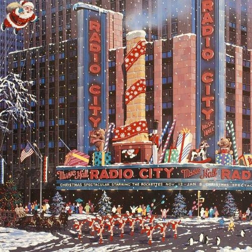 Santa Comes to New York Alexander Chen Mixed Media Print Artist Hand Signed and Numbered