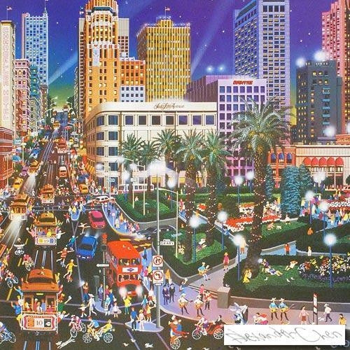 Union Square Alexander Chen Offset Lithograph Print Artist Hand Signed and Numbered