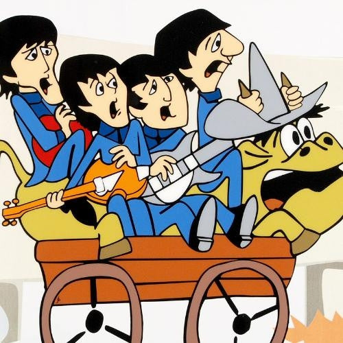 The Beatles Bullride Sericel by DenniLu with a Full Color Lithograph Background Authorized by Apple Corps