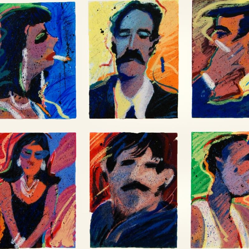 Hollywood Tough Guys and Their Women James Talmdge Serigraph Print Artist Hand Signed and Numbered