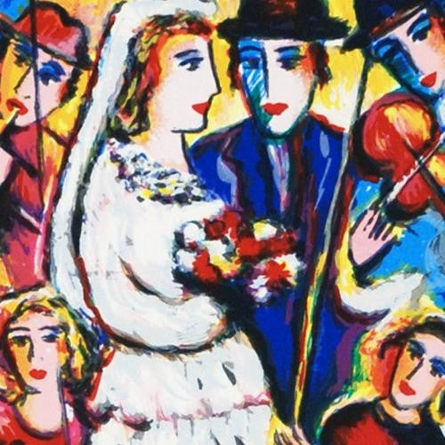 Music at the Wedding Zamy Steynovitz Serigraph Print Artist Hand Signed and Numbered