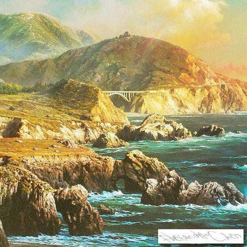 Big Sur Alexander Chen Offset Lithograph Print Artist Hand Signed and Numbered