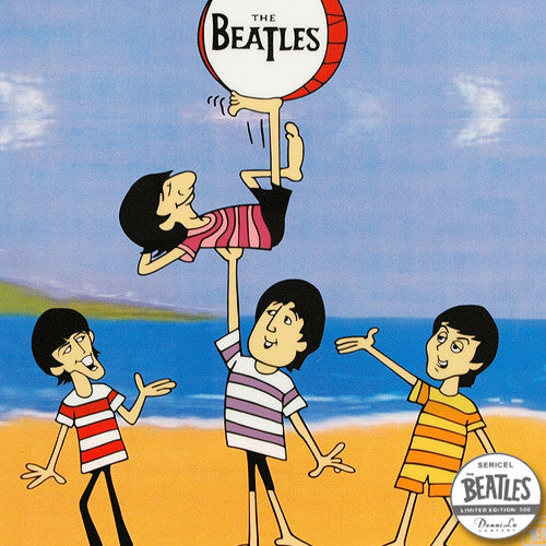 Boys Beatles Cartoon Sericel by DenniLu Company with a Full Color Lithograph Background