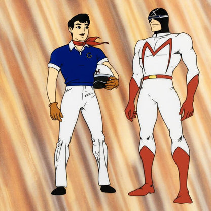 Speed Racer and Racer X Tatsuo Yoshida Licensed Sericel with Full Color Background