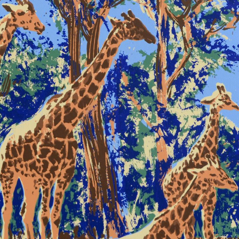 Giraffe Lake Paul Blaine Henrie Artist Proof Serigraph Print Artist Hand Signed and AP Numbered