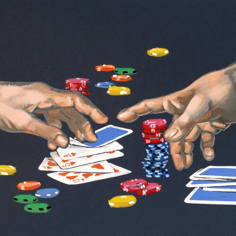 First Gamble Waldemar Swierzy Lithograph Deckle Edge Paper Print Artist Hand Signed and Numbered