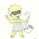 Rick Farmiloe Original Color Pencil Sketch Lisa Simpson Artist Hand Signed Framed