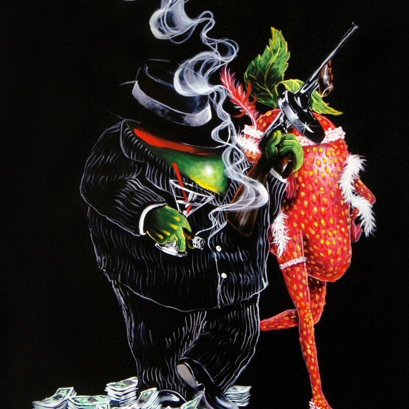 Gangster Love Michael Godard Fine Art Hand Embellished Canvas Giclée M Numbered with Artist Authorized Signature