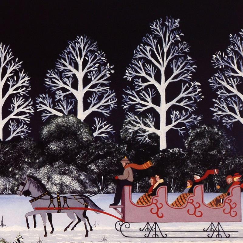 Trail Creek Sleigh Ride Jane Wooster Scott Lithograph Print Artist Hand Signed and Numbered