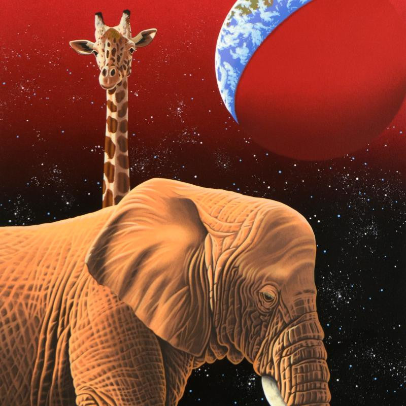 Our Home Too I Elephants William Schimmel Fine Art Serigraph Print Artist Hand Signed and Numbered