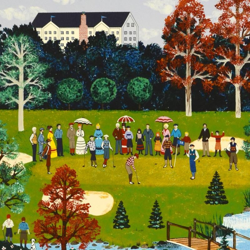 Putt for the Championship Jane Wooster Scott Artist Proof Lithograph Print with Remarque Artist Hand Signed and AP Numbered