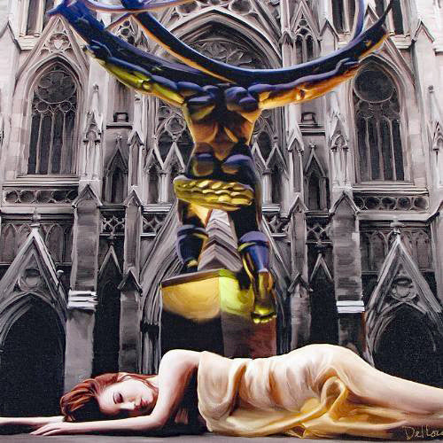 Fallen Angel Chris Dellorco Canvas Giclée Print Artist Hand Signed and Numbered