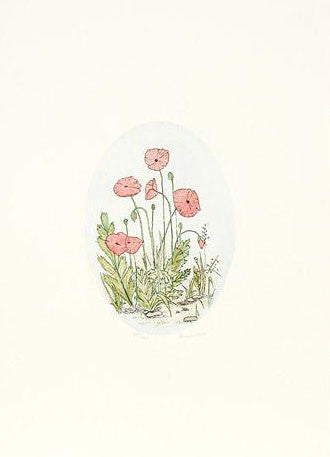 Untitled Flower Etchings Set Anna Weber Artist Hand Signed and Numbered
