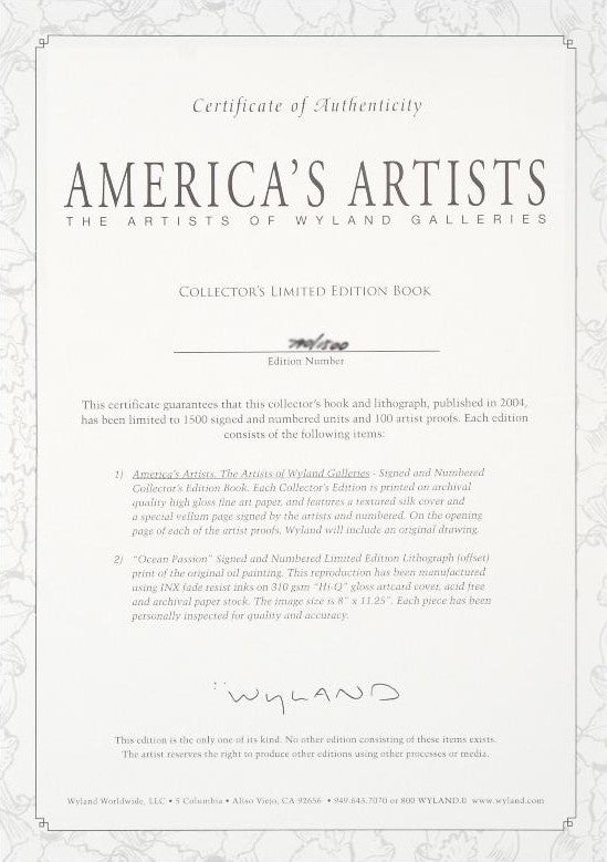 Americas Artists The Artists of Wyland Galleries Art Book Wyland Artists Hand Signed and Numbered