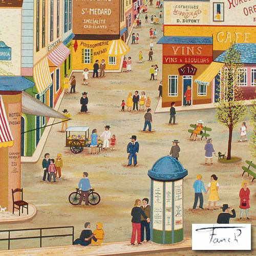 Rue Mouffetard Fanch Ledan Artist Proof Lithograph Print Hand Signed and Roman Numeral Numbered