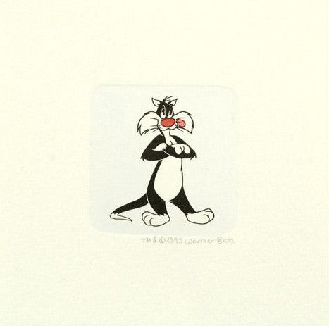 Sylvester the Cat Warner Bros Hand Tinted Color Etching Numbered