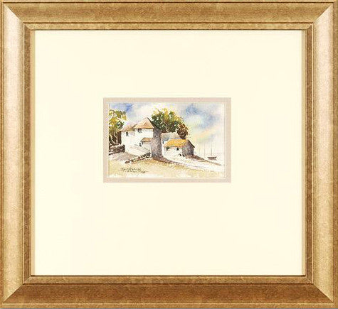 Fishing Village Martin Goode Original Watercolor Painting Artist Hand Signed Framed