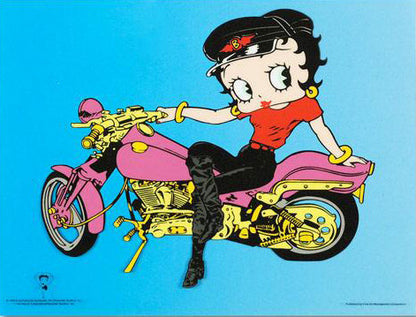 Betty Boop on Motorcycle Fleischer Studios Sericel by King Features Syndicate and Hearst Collection Licensed Framed