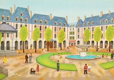 Place des Vosges Fanch Ledan Artist Proof Lithograph Print Artist Hand Signed and AP Numbered