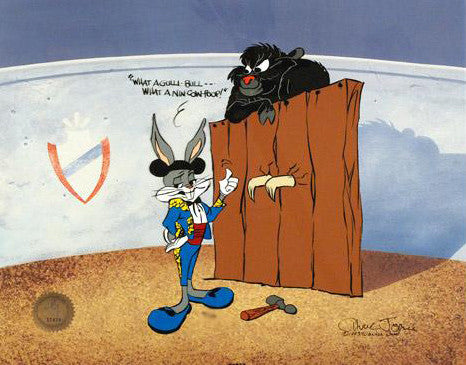 Bugs and Gulli Bull Chuck Jones Hand Painted Animation Cel Artist Hand Signed and Numbered