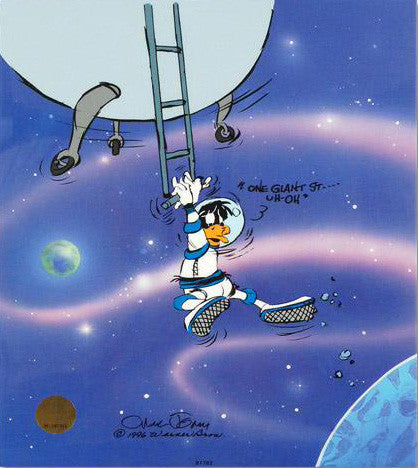 Looney Landing Chuck Jones Hand Painted Color Animation Cel Artist Hand Signed and Numbered with Full Color Background