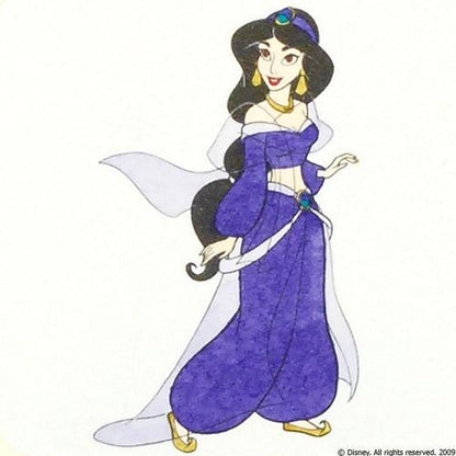 Jasmine Disney Studios Hand Tinted Color Aladdin Movie Etching Numbered