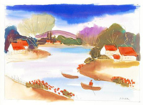 Moshe Leider Original Watercolor Painting Artist Hand Signed